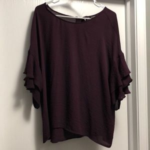 A.n.a ruffled short sleeve blouse